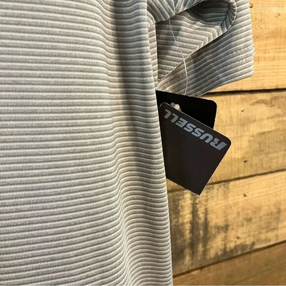 Russell Raiders Light Gray And White Stripe‎ Polo Size Medium - Picture 6 of 10